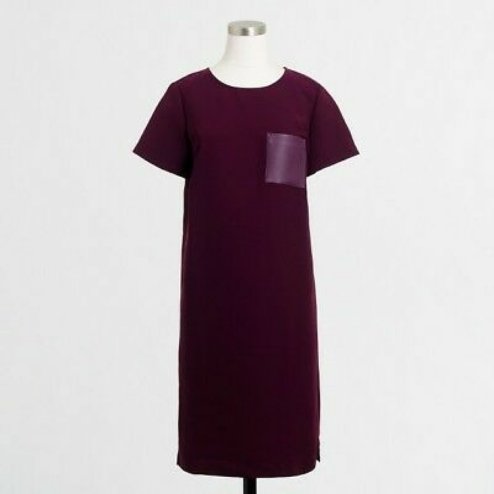 J.Crew Factory Leather Pocket Shift Dress